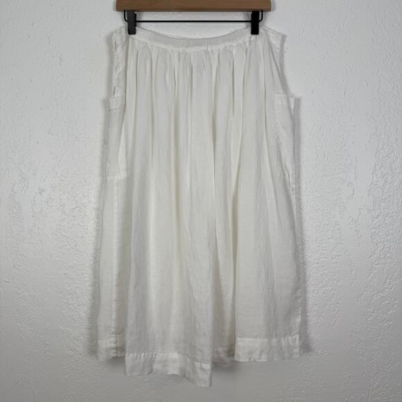 CP Shades White Linen Midi Skirt Size Medium - Picture 4 of 6